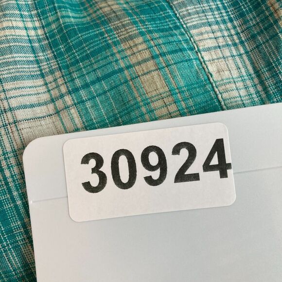 CJ Banks Women's 1X Button Up Short Sleeve Shirt Green Plaid Pockets Country - Picture 14 of 14